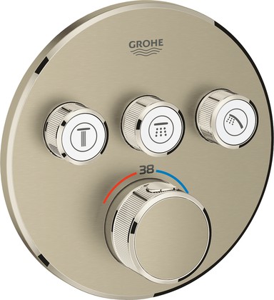 Термостат для душа Grohe Grohtherm SmartControl круглый, 3 потребителя, матовый никель 29121EN0
