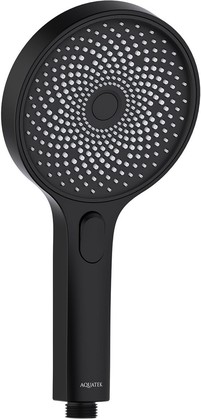 Ручной душ Aquatek Оберон Select 130, 3jet, ABS-пластик, чёрный матовый AQ2007MB