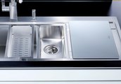 Кухонная мойка чаши слева, крыло справа, с клапаном-автоматом, нержавеющая сталь зеркальной полировки Blanco Divon 6S-IF 515934