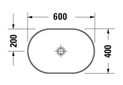 Раковина Duravit D-Neo 60см, без отверстия под смеситель, без перелива 2372600070