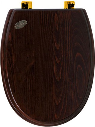 Сиденье для унитаза Simas Arcade, с микролифтом, орех, золото AR009noce/oro