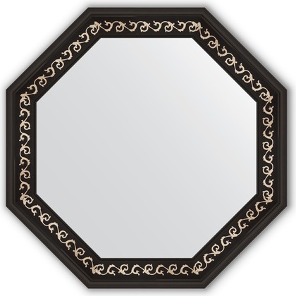Зеркало Evoform Octagon 750x750 в багетной раме 81мм, чёрный ардеко BY 3768