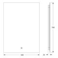 Зеркало с фацетом Defesto Glow 50x70, LED подсветка, сенсорный выключатель, тёплый белый свет DF 2514S