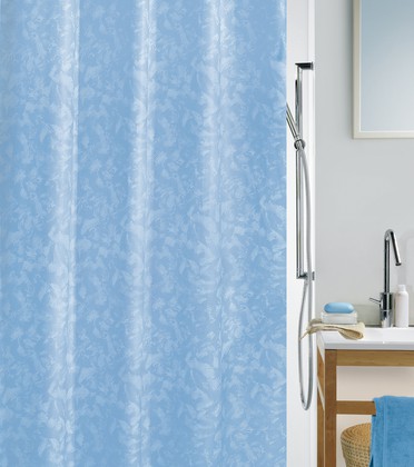 Штора для ванны 180x200см текстильная голубая Spirella Porto 1033929