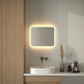 Зеркало с матированием и LED-подсветкой Defesto, 19W, 60x50см, сенсорный выключатель, тёплый белый свет DF 3813SH