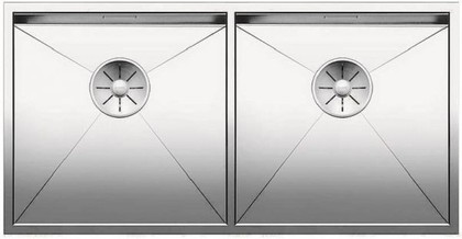 Кухонная мойка Blanco Zerox 400/400-U, отводная арматура, полированная сталь 521620