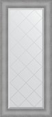 Зеркало Evoform Exclusive-G 570x1270 с фацетом и гравировкой в багетной раме 88мм, серебряная кольчуга BY 4542