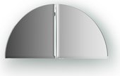 Зеркальная плитка Evoform Refractive с фацетом 5мм, комплект 2шт, четверть круга 10х10см, серебро BY 1432