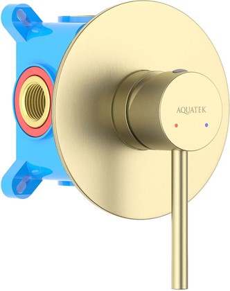 Смеситель для душа Aquatek Европа, внешняя и скрытая часть, шлифованное золото AQ1366BG
