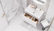 Тумба с раковиной Velvex Compo 700-0-1 (9696) навесная, белый глянец tp.COM.9696.70.1Y белый глянец + 9696-70