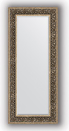 Зеркало Evoform Exclusive 590x1390 с фацетом, в багетной раме 101мм, вензель серебряный BY 3527