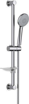 Душевой гарнитур Aquatek Бетта 650, 3jet, с мыльницей, шланг металл, хром AQ2013CR