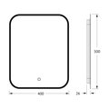 Зеркало с окантовкой Defesto Aura 40x50, LED подсветка, сенсорный выключатель, тёплый белый свет DF 2971S