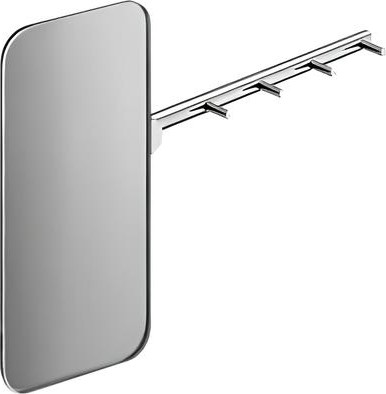 Зеркало косметическое Colombo Plus, без увеличения, с крючками для полотенец, хром W4925.CR