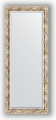 Зеркало Evoform Exclusive 580x1430 с фацетом, в багетной раме 70мм, прованс с плетением BY 3537