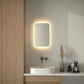 Зеркало с матированием и LED-подсветкой Defesto, 17W, 40x60см, без выключателя, тёплый белый свет DF 3812