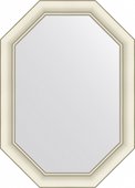 Зеркало Evoform Octagon 51x71, восьмиугольное, в багетной раме, белый с серебром 60мм BY 7433