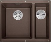 Кухонная мойка Blanco Subline 340/160-U, без крыла, основная чаша слева, отводная арматура, гранит, кофе 523557