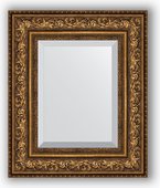 Зеркало Evoform Exclusive 500x600 с фацетом, в багетной раме 109мм, виньетка состаренная бронза BY 3375