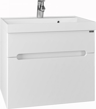 Тумба с раковиной Санта Лондон Classic 600, подвесная, 2 ящика, белый 224002л+Classic60м