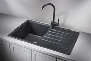 Кухонная мойка Granula Standart 7602, 760x500, кварц, Чёрный 7602, ЧЁРНЫЙ