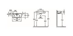 Мини-раковина Jacob Delafon Odeon RG, 500x220мм, отверстие слева EGO112-55-00