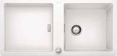 Кухонная мойка оборачиваемая без крыла, с клапаном-автоматом, гранит, белый Blanco Adon XL 6S 519621