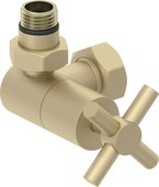 Вентиль Сунержа 3D левый Крест G1/2"НРxG3/4"НГ, матовая шампань 022-1410-1234