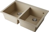 Кухонная мойка Omoikiri Bosen 80-2 CH, две чаши, шампань 4993841