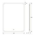 Зеркало с матированием и LED-подсветкой Defesto, 25W, 60x80см, сенсорный выключатель, тёплый белый свет DF 3817S