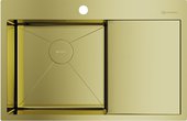 Кухонная мойка Omoikiri Akisame 78-LG-L с крылом, чаша слева, светлое золото 4973085