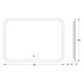 Зеркало с матированием и LED-подсветкой Defesto, 21W, 70x50см, ИК-выключатель, нейтральный белый свет DF 3804RH