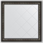 Зеркало Evoform Exclusive-G 1050x1050 с гравировкой, в багетной раме 81мм, чёрный ардеко BY 4440