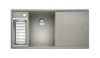Кухонная мойка Blanco Axia III 6S, клапан-автомат, разделочный столик из ясеня, чаша слева, жемчужный 524646