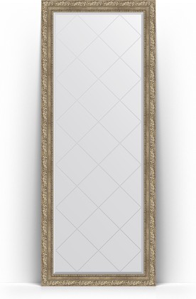 Зеркало Evoform Exclusive-G Floor 800x2000 пристенное напольное, с гравировкой, в багетной раме 85мм, виньетка античное серебро BY 6313