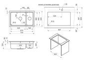Кухонная мойка Granula Kitchen Space KS-7304U, 730x450, двойная, подстольный монтаж, кварц, Шварц (чёрный металлик) 7304U, ШВАРЦ