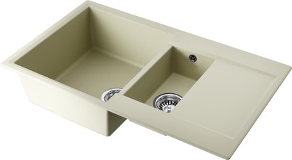 Кухонная мойка Omoikiri Daisen 86-2-BE две чаши, оборачиваемая, Artgranit, ваниль 4993471