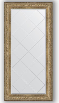 Зеркало Evoform Exclusive-G 800x1620 с гравировкой, в багетной раме 109мм, виньетка античная бронза BY 4296