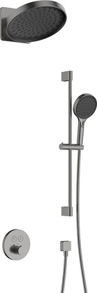 Комплект для душа AQUAme, встраиваемый, термостат, gun metal AQM8403GM