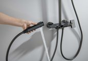 Душевая система Aquatek Поларис, излив, гигиенический душ, оружейная сталь AQ3040BGM