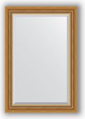Зеркало Evoform Exclusive 630x930 с фацетом, в багетной раме 70мм, состаренное золото с плетением BY 3431