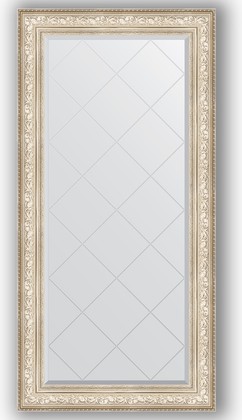 Зеркало Evoform Exclusive-G 800x1620 с гравировкой, в багетной раме 109мм, виньетка серебро BY 4297