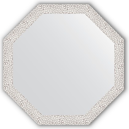 Зеркало Evoform Octagon 582x582 в багетной раме 46мм, чеканка белая BY 3677