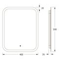 Зеркало с матированием и LED-подсветкой Defesto, 15W, 40x50см, ИК-выключатель, нейтральный белый свет DF 3801R