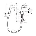 Смеситель для раковины Hansgrohe Logis с гигиеническим душем, хром 71290000