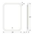 Зеркало с матированием и LED-подсветкой Defesto, 17W, 40x60см, сенсорный выключатель, нейтральный белый свет DF 3802S