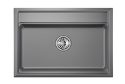 Кухонная мойка Granula Kitchen Space KS-7301, 730x510, накладная, кварц, Алюминиум 7301, АЛЮМИНИУМ