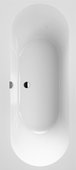 Ванна квариловая Villeroy & Boch Oberon 2.0 180x80см с ножками, слив/перелив, белая UBQ180OBR2DV-01