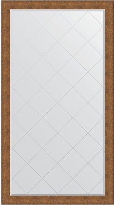 Зеркало Evoform Exclusive-G Floor 1120x2020 пристенное напольное с фацетом и гравировкой в багетной раме 88мм, медная кольчуга BY 6392