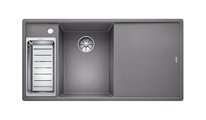 Кухонная мойка Blanco Axia III 6S, клапан-автомат, доска из белого стекла, чаша слева, алюметаллик 524655